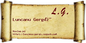 Luncanu Gergő névjegykártya
